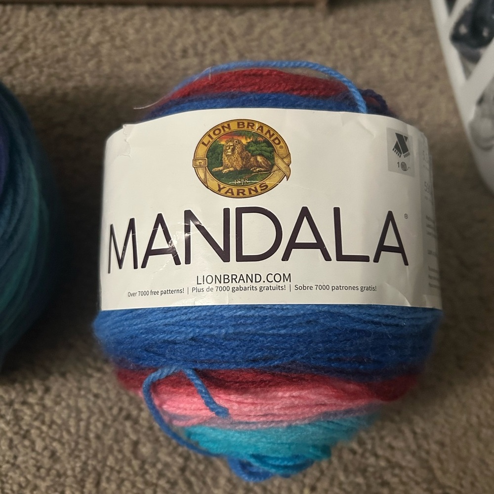 Lion Brand Mandala Multicolor Yarn - Blue, Pink, Red, Teal
